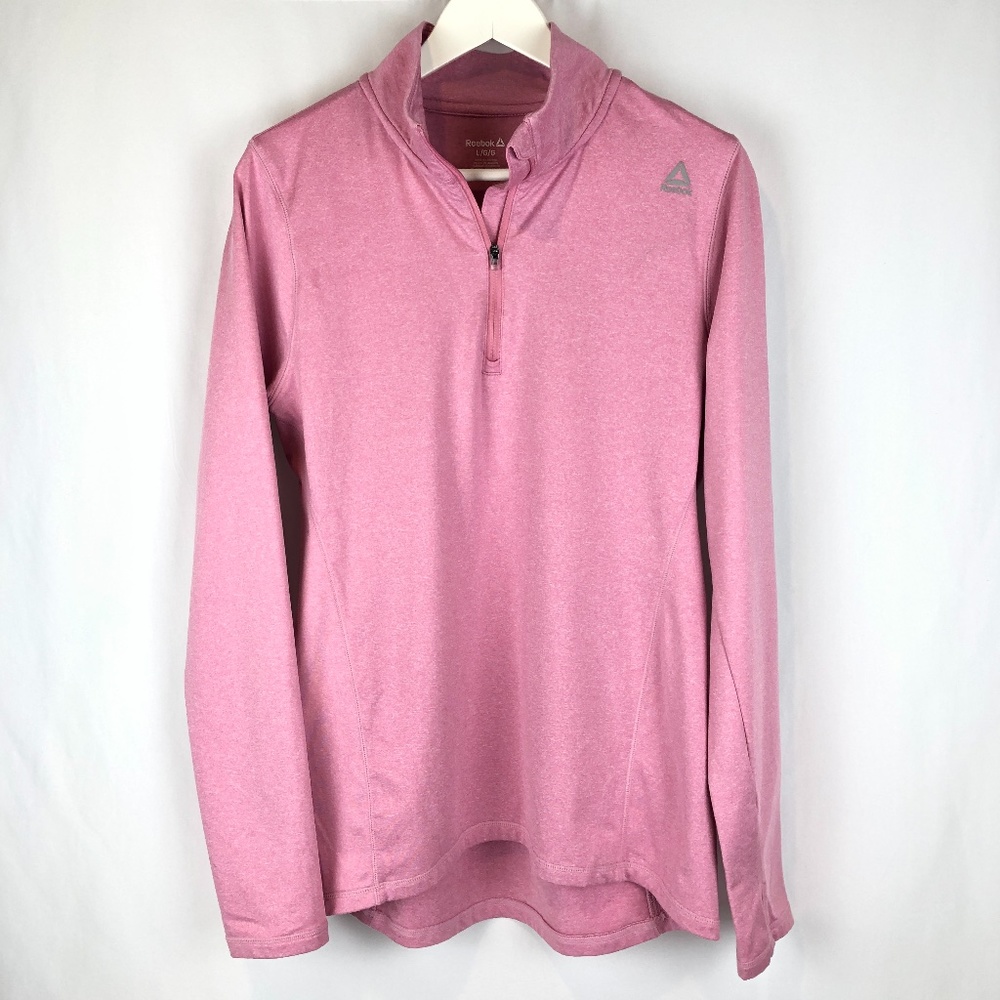 Reebok Pink 1/4 Zip Long Sleeve T-Shirt